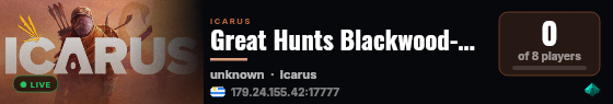 Great Hunts Blackwood-Sin live status badge