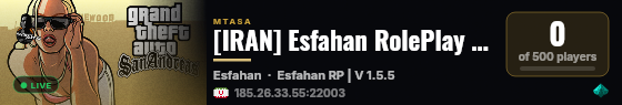 [IRAN] Esfahan RolePlay | Best Server To Esfahan | Best FPS +100 [Royal RP] live status badge