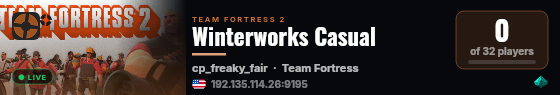 Winterworks Casual live status badge