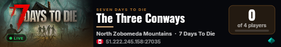 The Three Conways live status badge