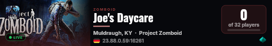 Joe's Daycare live status badge
