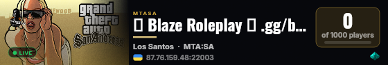 ✦ Blaze Roleplay ✦ .gg/blazerp ✦ Turk/Türkçe Global ✦ live status badge