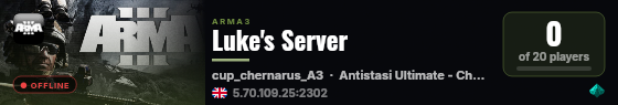 Luke's Server live status badge