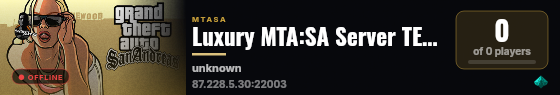 Luxury MTA:SA Server TEST live status badge