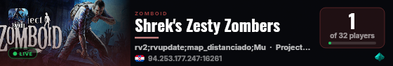 Shrek's Zesty Zombers live status badge