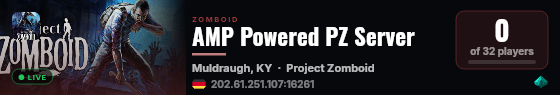 AMP Powered PZ Server live status badge
