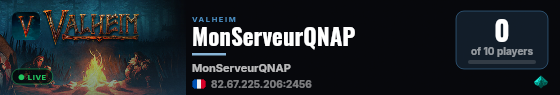MonServeurQNAP live status badge