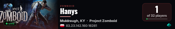 Hanys live status badge