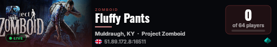 Fluffy Pants live status badge