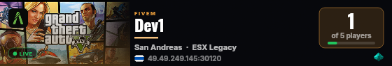 Dev1 live status badge