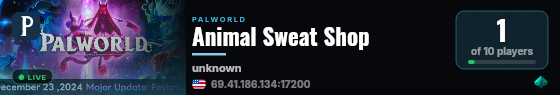 Animal Sweat Shop live status badge