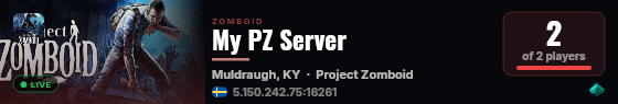 My PZ Server live status badge