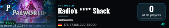 Radio's **** Shack live status badge
