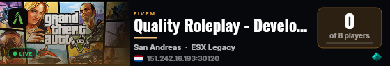 Quality Roleplay - Development live status badge