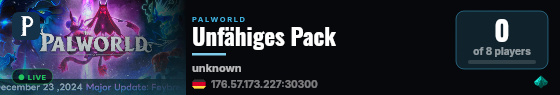 Unfähiges Pack live status badge