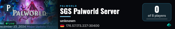 SGS Palworld Server live status badge