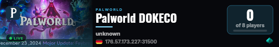 Palworld DOKECO live status badge