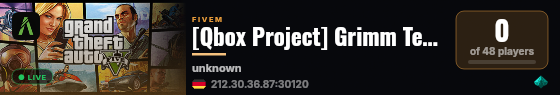Grimm Test Server built with Qbox Project by The Community! live status badge