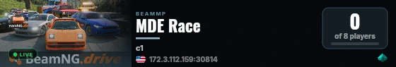 MDE Race live status badge