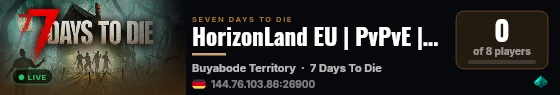 HorizonLand EU | PvPvE | Walking Zombies live status badge