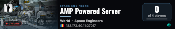 AMP Powered Server live status badge