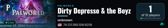 Dirty Depresso & the Boyz live status badge