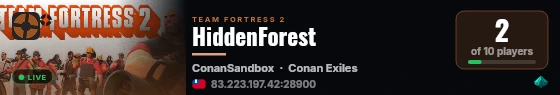 HiddenForest live status badge