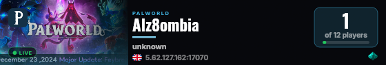 Alz8ombia live status badge