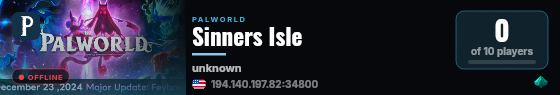 Sinners Isle live status badge