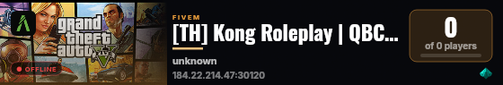 [TH] Kong Roleplay | QBCore Framework | เมืองใหม่ลื่นๆ live status badge