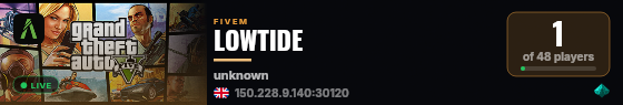 LOWTIDE live status badge