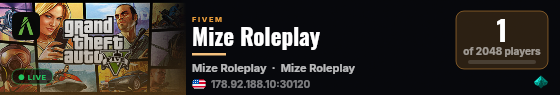 Mize Roleplay live status badge