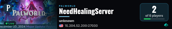NeedHealingServer live status badge