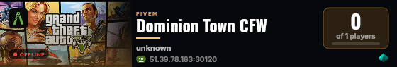 Dominion Town CFW live status badge