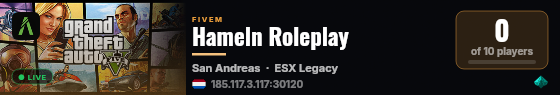 Hameln Roleplay live status badge