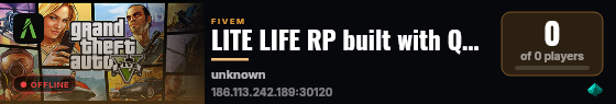 LITE LIFE RP built with Qbox Project by The Community! live status badge