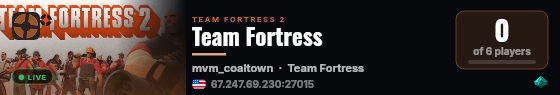 Team Fortress live status badge