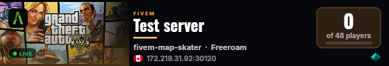 Test server live status badge