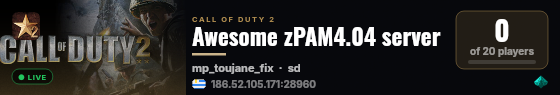 Awesome zPAM4.04 server live status badge