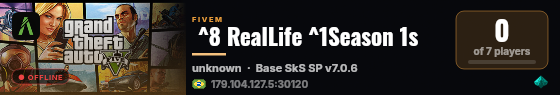  ^8 RealLife ^1Season 1s live status badge
