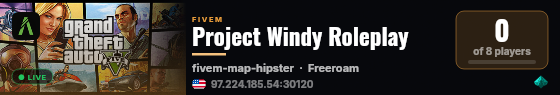 Project Windy Roleplay live status badge