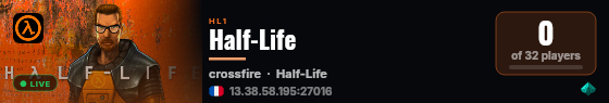 Half-Life live status badge
