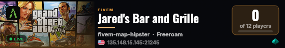 Jared's Bar and Grille live status badge