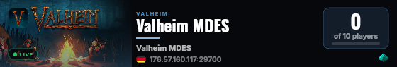 Valheim MDES live status badge