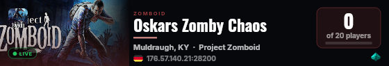 Oskars Zomby Chaos live status badge