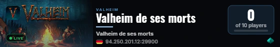 Valheim de ses morts live status badge