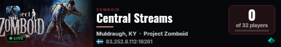 Central Streams live status badge