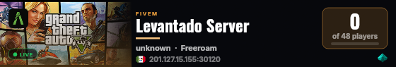 Levantado Server live status badge