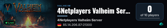 4Netplayers Valheim Server live status badge