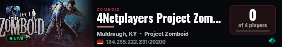 4Netplayers Project Zomboid Server live status badge